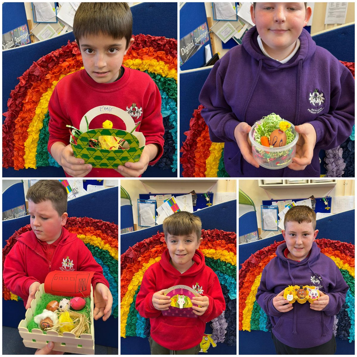 GwyrosyddASD's tweet photo. Some fantastic creations for our Easter Egg Parade today 🥚. Well done boys 👏👏👏 #gspEXP https://t.co/AhSlwxkJpq