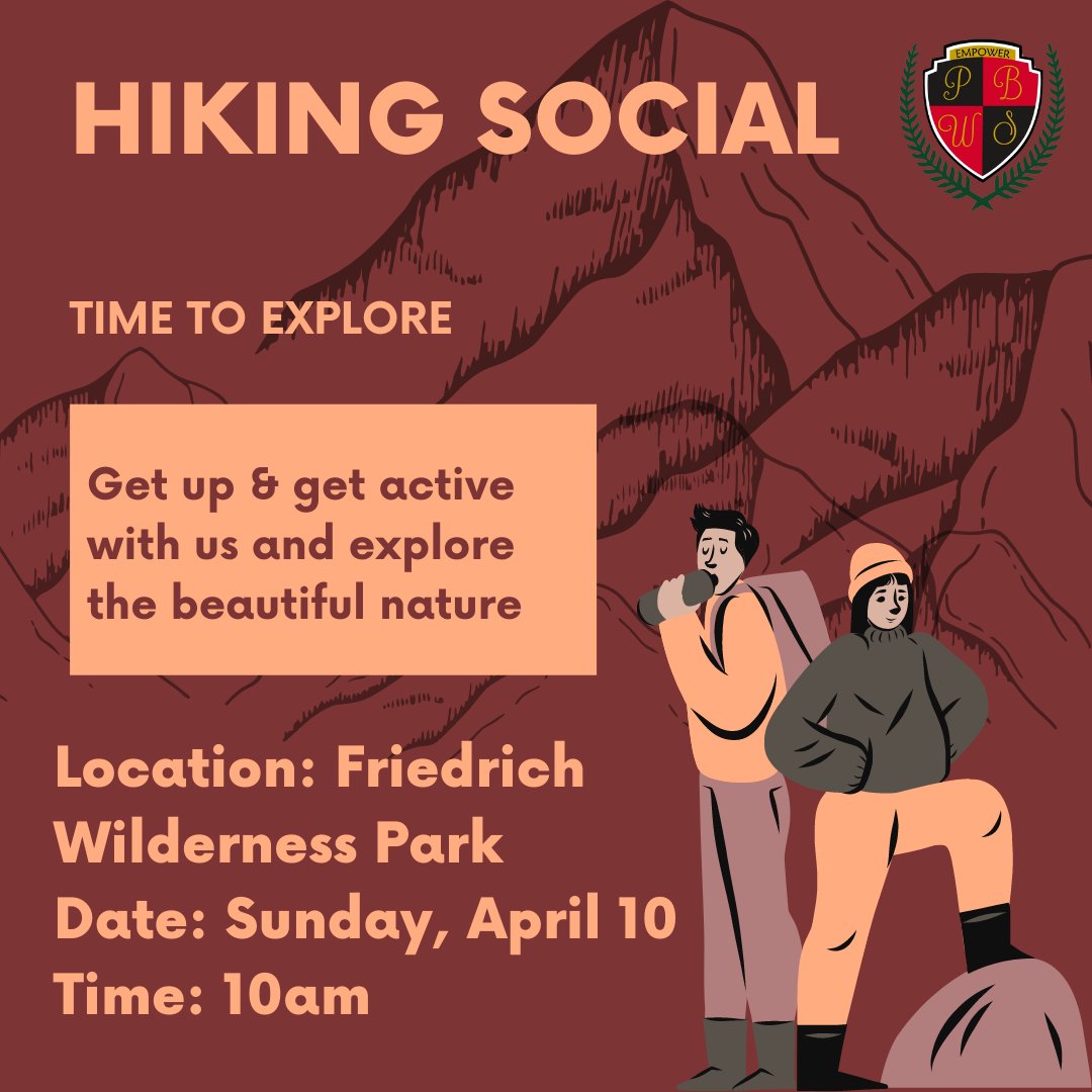 PBWS_UTSA's tweet photo. Do you want to explore the beautiful nature on a beautiful day with us? Well, come join us for a hiking social on Sunday, April 10 at 10am. Carpool will be available and make sure to fill out the RSVP form on GroupMe .Can't wait to see y'all!
#pbwsutsa #utsastudents #utsacob https://t.co/K0Kcauor9H