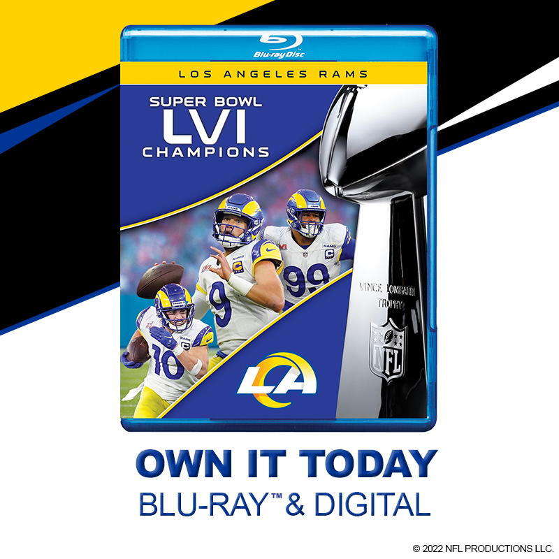 NFL's tweet photo. The Los Angeles Rams: Super Bowl LVI Champions film is now available!

Relive all the glory and own it on Blu-ray &amp; Digital: https://t.co/sd3A51ldCO https://t.co/VwFUy066K9