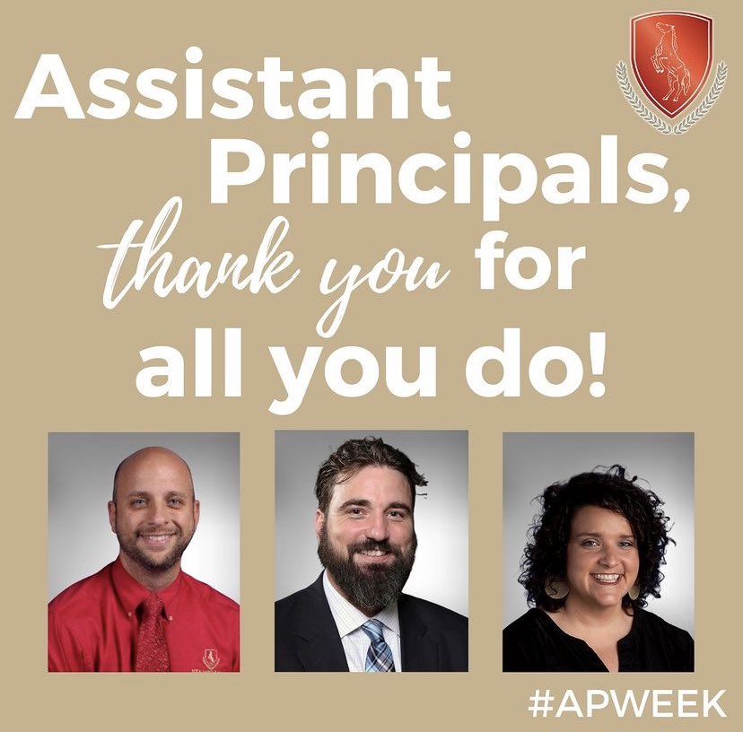 SpringHillHS's tweet photo. It's National Assistant Principal's Week and we are #SHHSProud of the Assistant Principals at SHHS. They do amazing work creating school environments where our students can thrive and be empowered everyday. Thank our Assistant Principals when you have the opportunity!
#shhstheway https://t.co/lxfWc4d4xY