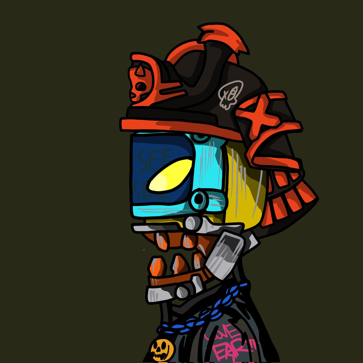 RAyndeh's tweet photo. #badfacebots fam! I just sold my first sanurai bot to @snowmanjy for 0.007 ! 
#NFTCommmunity #NFTshill https://t.co/8pAwshCaSB