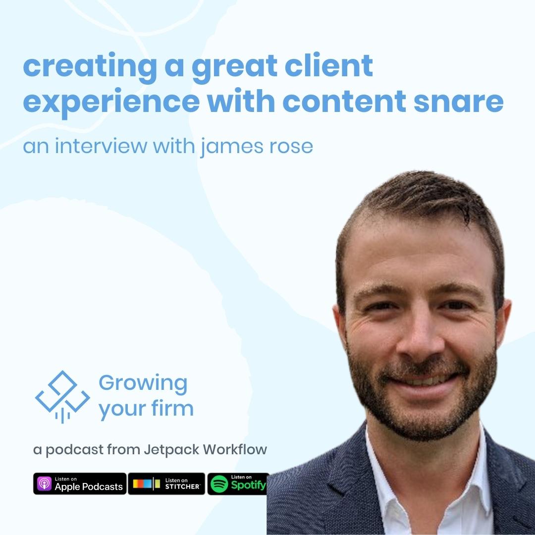 jetpackworkflow's tweet photo. A common challenge in accounting is collecting client information.
In this episode of #GrowingYourFirmPodcast, @_jimmyrose explains how @contentsnare helps you collect client info.
Listen to the podcast here: https://t.co/ss48zpwgW0
#ContentSnare #clientinfo #automation https://t.co/JrlK34yUWb