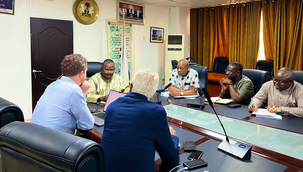 NBS_Nigeria's tweet photo. The Statistician-General of the Federation @SG_SBHarry with officials from @UNICEF_Nigeria towards the launch of the Multiple Indicator Cluster Survey 6 (MICS 6) Report. https://t.co/1a7KxzJaL5