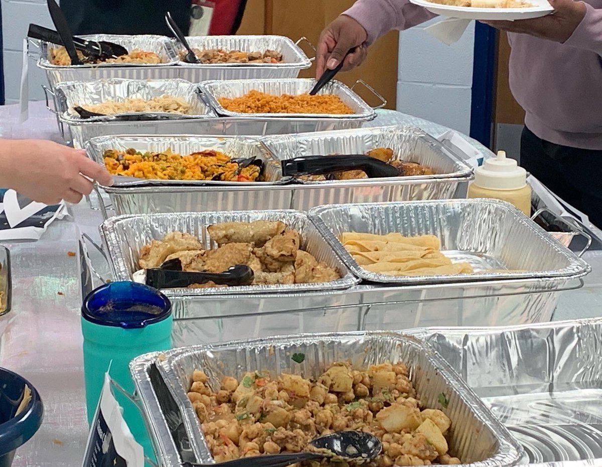 hcpss_pms's tweet photo. Wow was our luncheon delicious!Thank you to all of our families who provided dishes to share with our staff for our annual International Family Luncheon. Our staff say this is the greatest day of the year! Thank you Ms. Kim and Ms. Quintana for organizing this event. #OnePatapsco https://t.co/Prj0Th6RKn