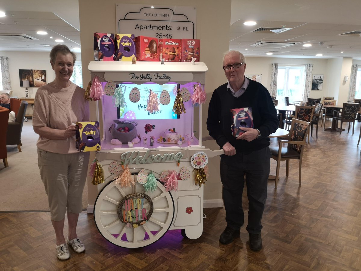 HGNeighbours's tweet photo. Our Jolly Trolley is all set and waiting for the Easter Bunny to visit us next Sunday! 🐰 

Keep your eyes pealed next week as @LittleIslands1 are taking The Cuttings on a whole new adventure…

I wonder where we are going and how will we get there? 👀😊

#WatchThisSpace https://t.co/7lntxakQme