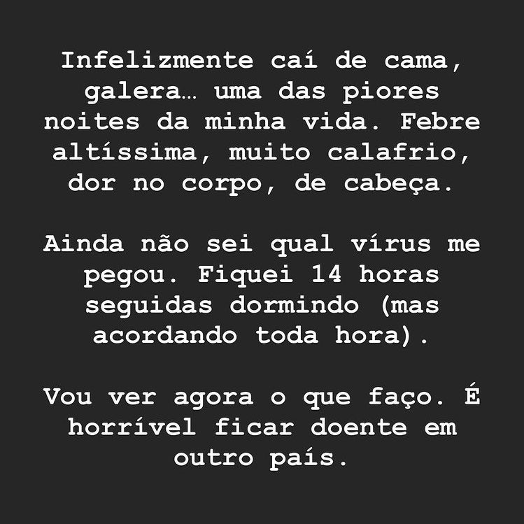 SupportFeNeto's tweet photo. Desejamos melhoras e uma rápida recuperação para o Felipe ❤️ Que logo ele esteja 100% bem de novo e possa curtir o resto da viagem. 🙏🏻

📸 @felipeneto via Instagram Stories. https://t.co/MBn5r4tjJM