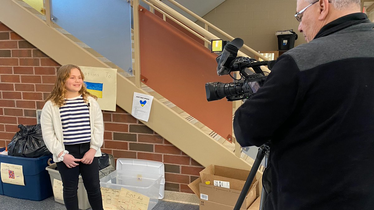 Grace Kane, 5th grade student <a href="/HS_Hedgehogs/">Hillside Elem</a>, saw the news about the Ukraine and felt she needed to take action. This morning, <a href="/abc27News/">abc27 News</a> interviewed Grace about her school-wide donation drive. Tune in at 5:30 pm to learn more about this incredibly caring student. #WestShoreProud