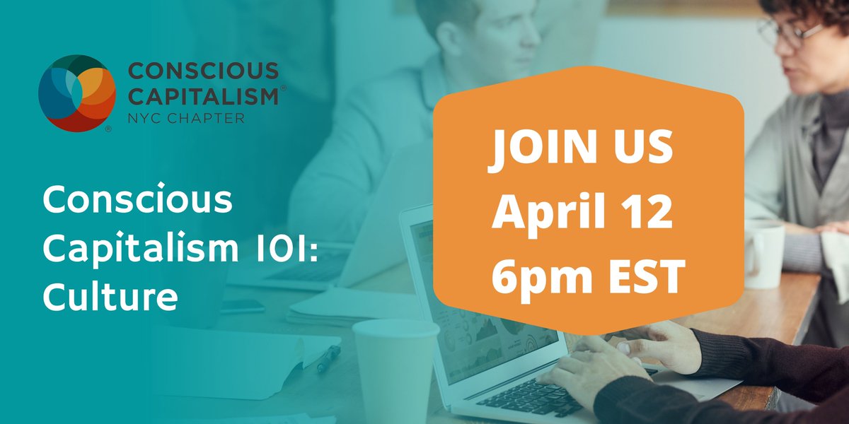 WHAT MAKES A GREAT WORKPLACE?

The culture of your business is its heartbeat. Without a healthy one, the business will ultimately fail. 

Join CCNYC for an interactive discussion on the importance of establishing a conscious culture.
 
consciouscapitalism.regfox.com/new-york-city-…

#consciousness