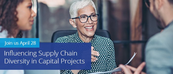 Did you know that only 39% of private sector organizations have a supplier diversity policy? Join us on April 28 alongside <a href="/Microsoft/">Microsoft</a>, Synergy and <a href="/camsc_org/">CAMSC</a> for a virtual panel discussion on how you can bring supply chain diversity to your capital project.lnkd.in/eTzn-fZx