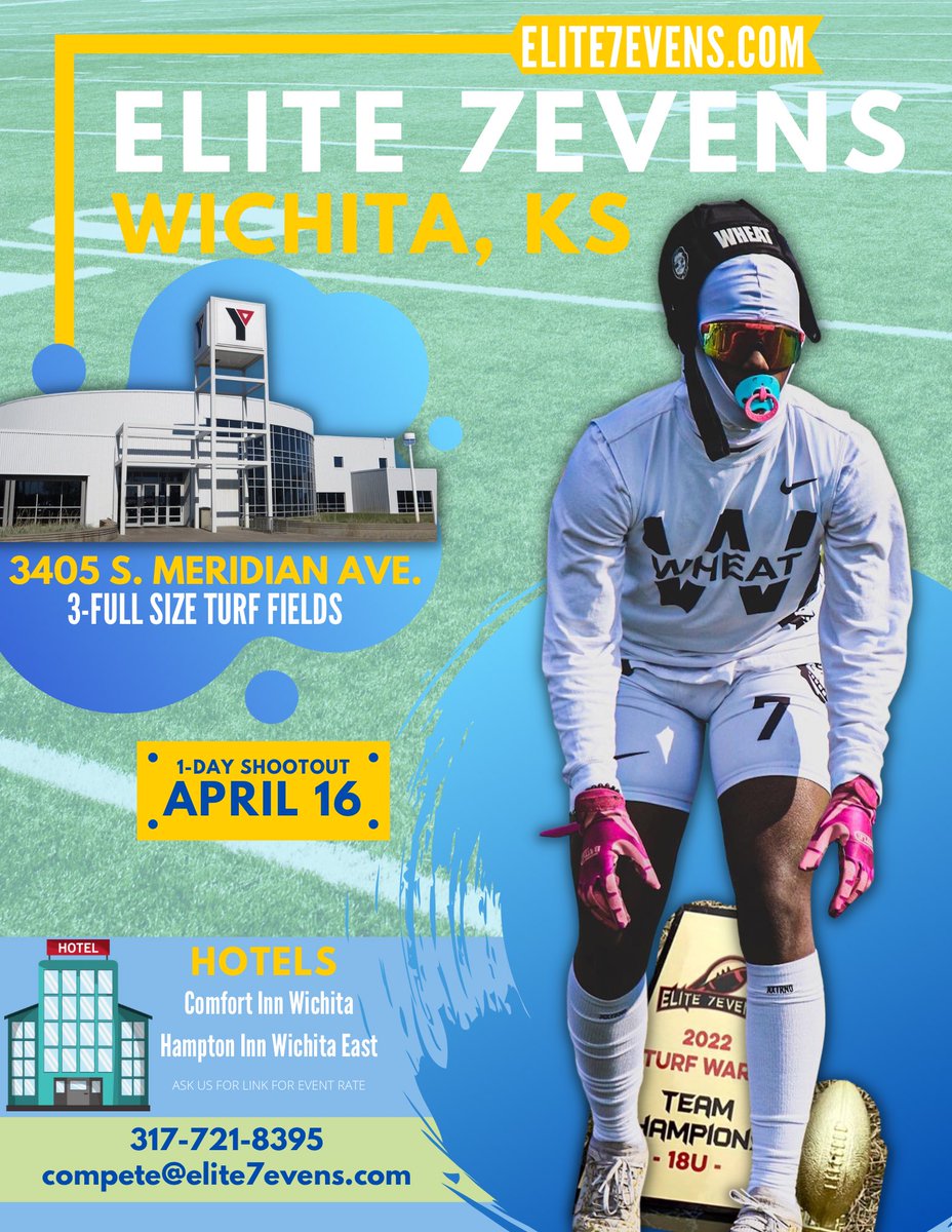 Elite 7evens Kansas Invitational
Open Invite To The Top 7v7 Clubs!
1-Day Shootout • 3 Full Turf Fields
10U 12U 14U 15U 18U
ELITE7evens.com