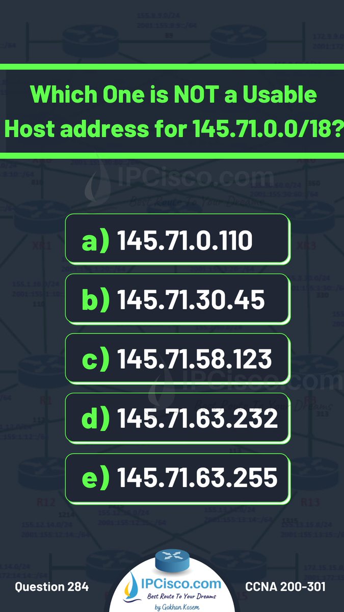 ip_cisco's tweet image. Daily Networking Challenge
.
Please like , share and Retweet
.
IPv4 Basics : ipcisco.com/lesson/ip-addr…
.
#ccna #cisconetworking #ciscoccna #networkengineer #ccnp #ccnpencor #encor #ccie #cisco 
#ciscocertification #networkdesign #networkcourse