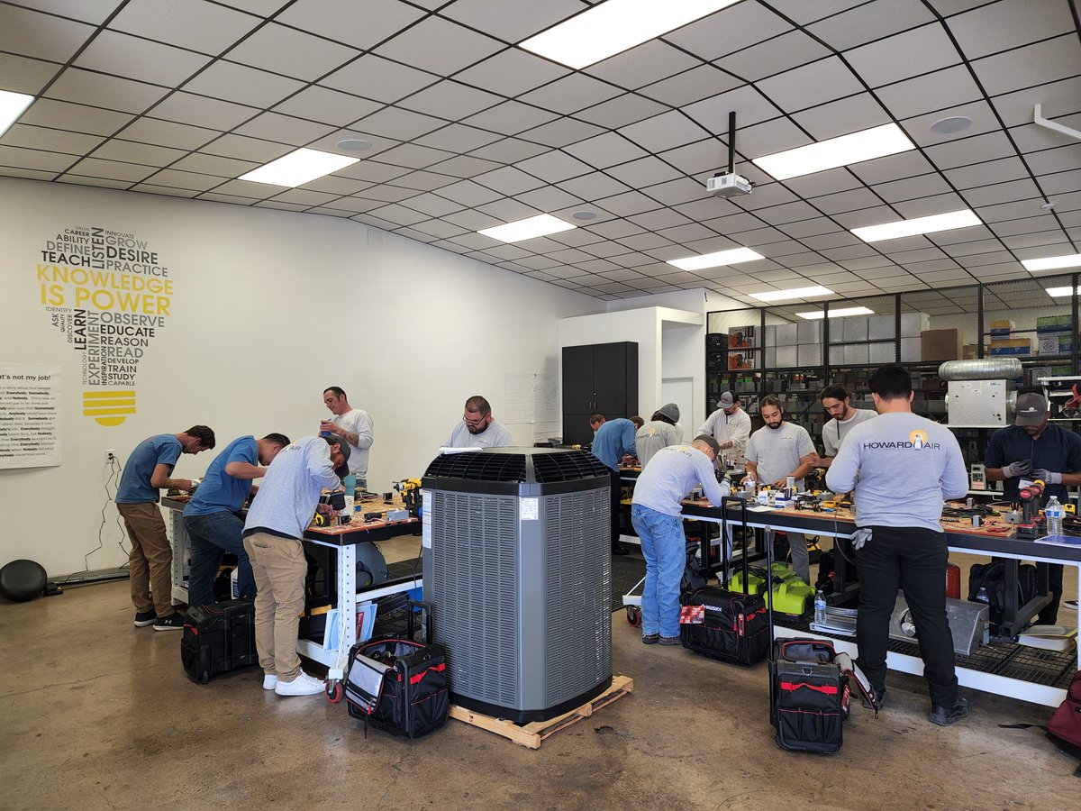 HowardAir's tweet photo. 🐧⭐ Class is in Session ⭐🐧

The next group of Service Champions began their hands on training this week at Howard Air Academy locations. Classes involve an intensive classroom, hands-on and in-field experience. Once completing graduation these students will be the future!✅ https://t.co/F4u935D3EI