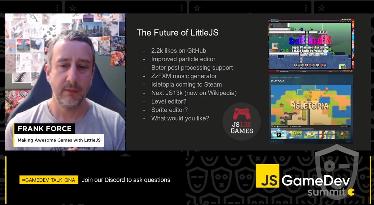 NEOLPAR's tweet image. Interesting talk from Frank Force about LittleJS #JSGameDevSummit