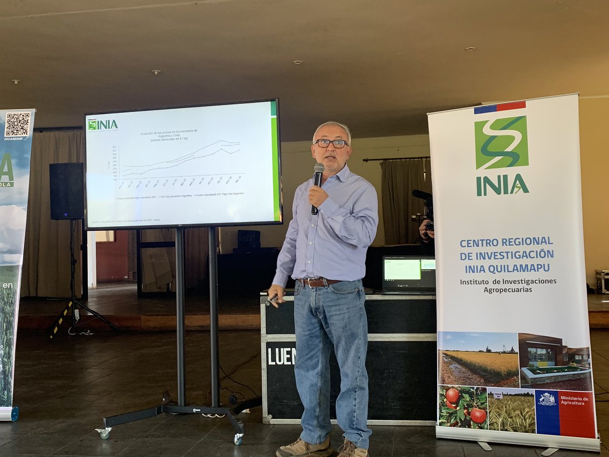 DalmaCastilloR's tweet photo. Perspectivas de la Producción de Trigo en Chile, charla magistral del mejorador @Ivanchillan en el 1* Encuentro de Trigueros, Zona Central 2022 @anmendez @Kcordero_lara @MinagriCL @N_Cobo https://t.co/ZmVqlqlDCv