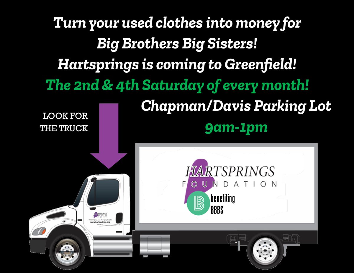 This Saturday - Hartsprings will be collecting your used clothes, shoes, handbags, bedding, towels and curtains and turning them into cash for BBBSFC!
#hartsprings #bbbsfc #biggertogether