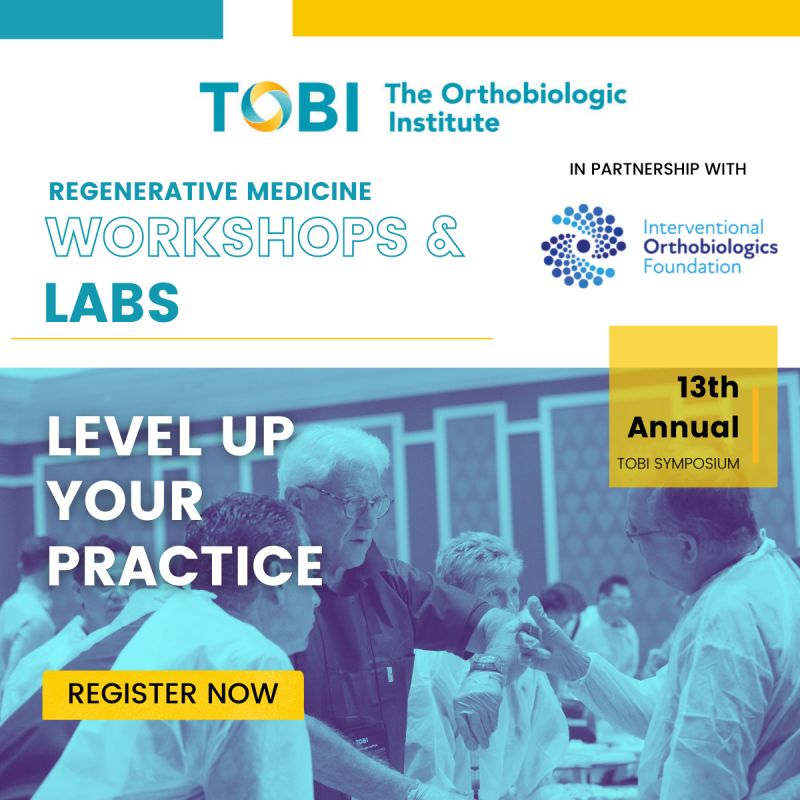 ⚠️Need CMEs?⚠️
TOBI 2022 brings you hands-on skills &amp; training to start &amp; scale yr #orthobiologics practice. #orthotwitter

✅ CME &amp; Cert. eligibility
✅ Pre-work videos
✅ Hands-on cadaver labs
✅ Small group training w/ global leaders

Register today! tobiconference.com