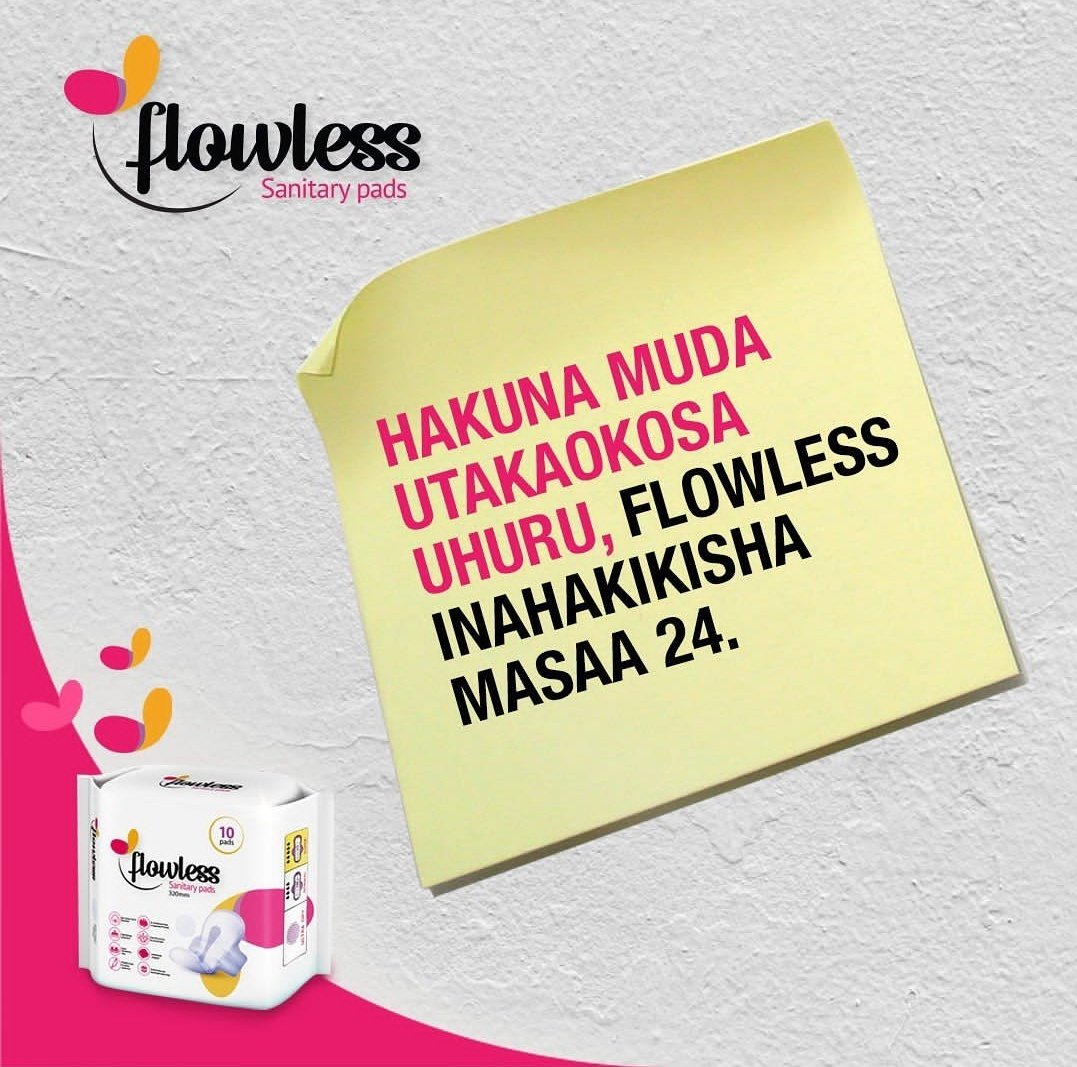 officielsalome's tweet photo. Chagua #FlowlessPads wakati wote uwe huru.
#NikoHuru https://t.co/CVsT6rjxQV