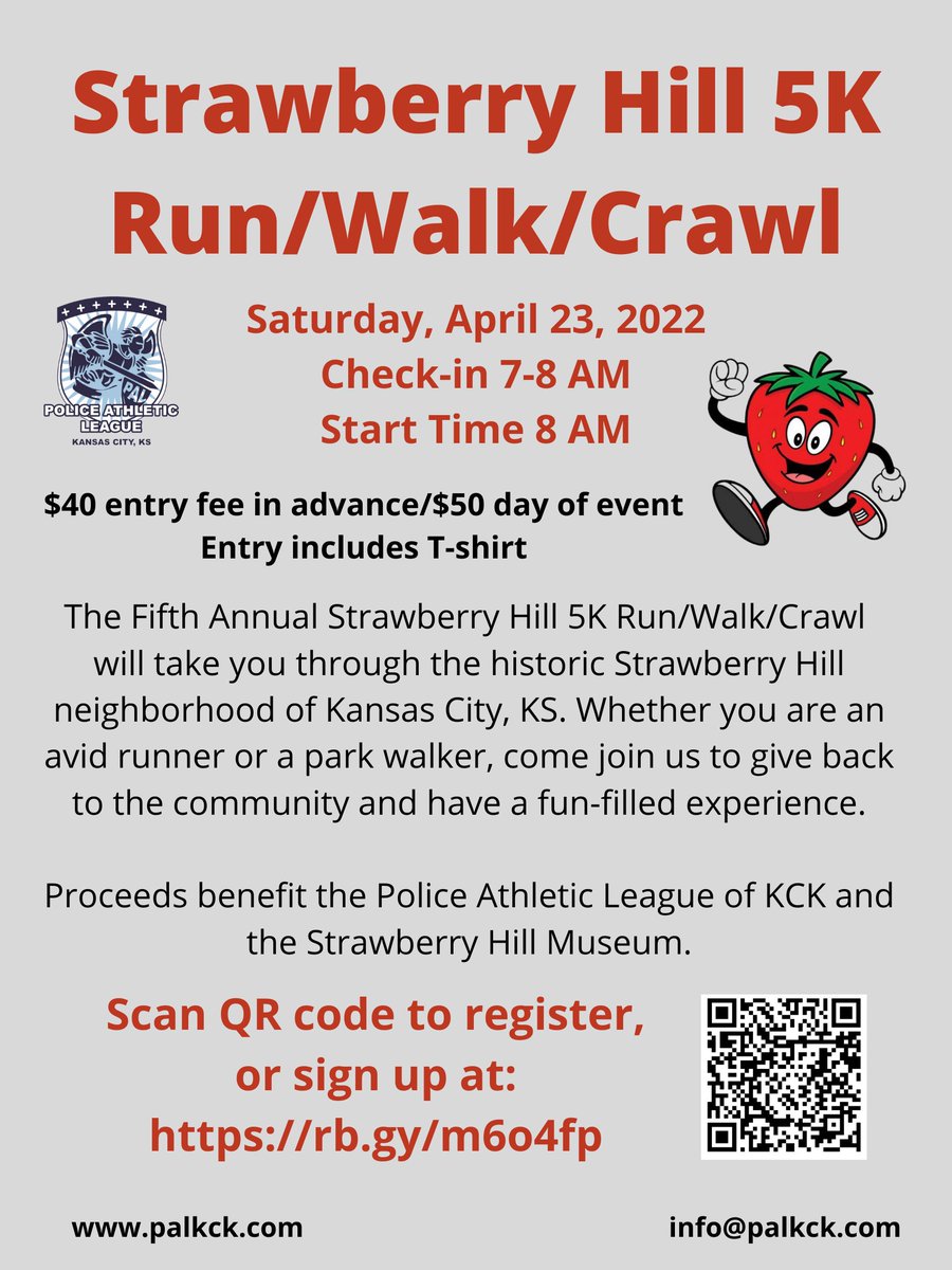 The Strawberry Hill 5K Run/Walk/Crawl is coming soon! Sign up at strawberryhillmuseum.org/annual-strawbe… or at the QR code below to join up!