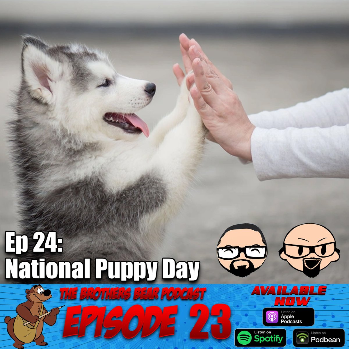 BrothersBearPod's tweet photo. Our newest episode is now available! Download it wherever you listen to podcasts! #podcast #comedypodcast #PodNation #chicanopodcast #DOGE #pupper #dogsoftwitter #theslap #ComedyClub https://t.co/Jseu5kYzas