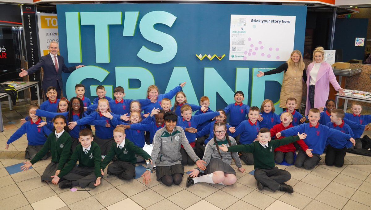Translink_NI's tweet photo. Translink today, (7th April), announced that the new Northern Ireland Executive Flagship Belfast Transport Hub will be officially called ‘Belfast Grand Central Station’ #BetterConnected #BTH #ItsGrand https://t.co/4EsIjahdq4
