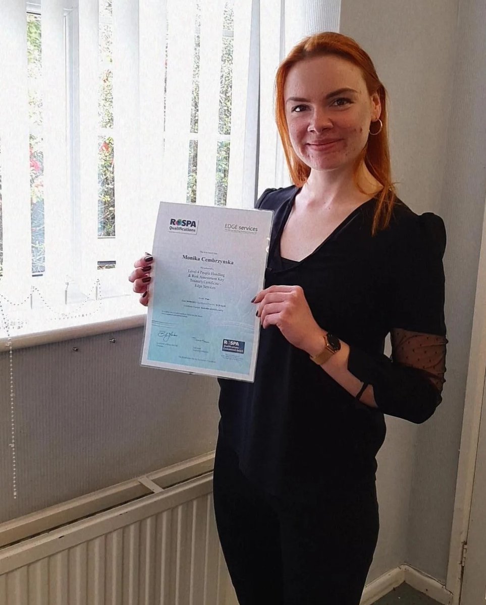 MumbysCare's tweet photo. Congratulations Monika 🤩
Monika has just passed her level 4 People Handling &amp; Risk Assessment - Key Trainer’s Certificate by Edge services &amp; regulated by Royal Society of Prevention of Accidents.
We like to ensure that our #staff have opportunities to build on their #skills. https://t.co/qAbOCBOshE