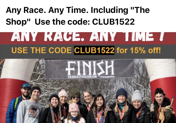 VikingDashTrail's tweet photo. Vikings. Get 15% off your next race/ or swag in the shop ! Use Code:CLUB1522 https://t.co/J97IrMufc5