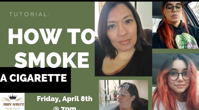 This Friday, April 8th @ 7pm. How to smoke a cigarette, per your request! https://t.co/KoSFr52hM6 https://t<a href="/tag/clip"class="tags"><span>#clip</span></a>