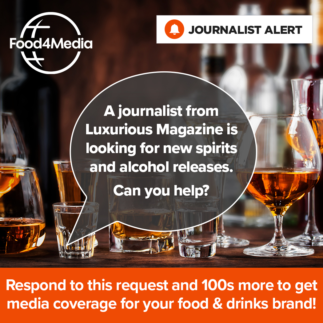 Food4_Media's tweet photo. 🍾Calling all #drinksbrands! A journalist from Luxurious Magazine is looking for new spirits and alcohol releases. Can you help?
➡️See link in bio to respond.
🚨Don’t have an account? Register for a free trial at our link to access.
#journorequest #drinkspr https://t.co/UrCYWuvmev