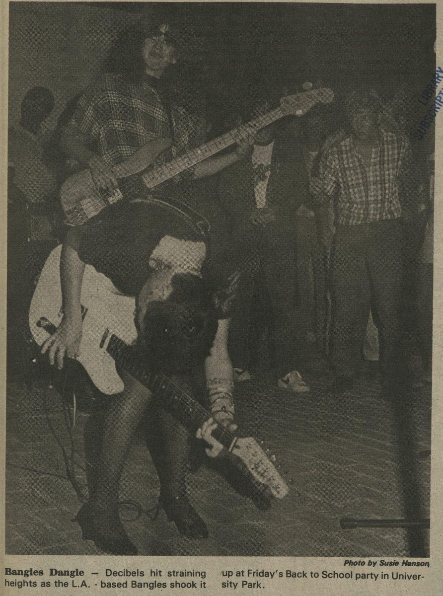CPPSpecColl's tweet image. It may not be a "Manic Monday," but it is a "Throwback Thursday." Here’s a photo from The Poly Post of The Bangles performing at Cal Poly Pomona in September of 1983. For more information on Special Collections and Archives: cpp.edu/library/specia… 
#TBT #CPP #CPPLibrary