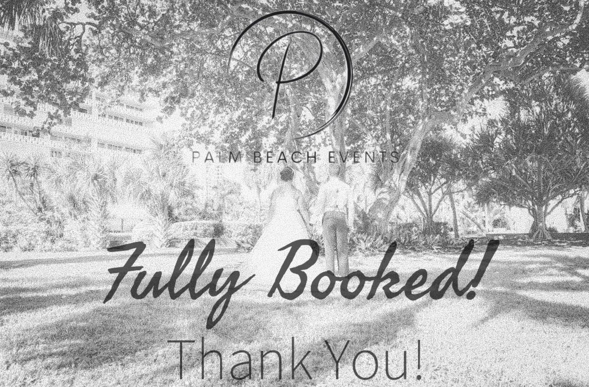 We are fully booked for the Month of May! Thank you everyone for the massive amounts of support and interest in our services! Palm Beach Events @pbeachevents #PalmBeachEvents #PalmBeach #MiamiWeddings #TheKnotFlorida #BocaRaton #BocaRatonWeddings #PalmBeach #MiamiWeddingPlanners