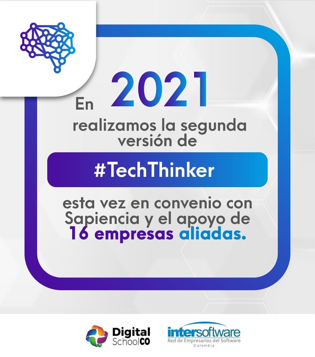 InterSoftwareCo's tweet image. En nuestra academia @DigitalSchool creamos #TechThinker, para que profesionales del corporado inspiren a los jóvenes de grados 9°, 10° y 11° e impulsen sus habilidades en el🌎#digital. Llegamos a 533 jóvenes en la alianza con @Sapiencia y 16 empresas de la Red #ISWMásConectados