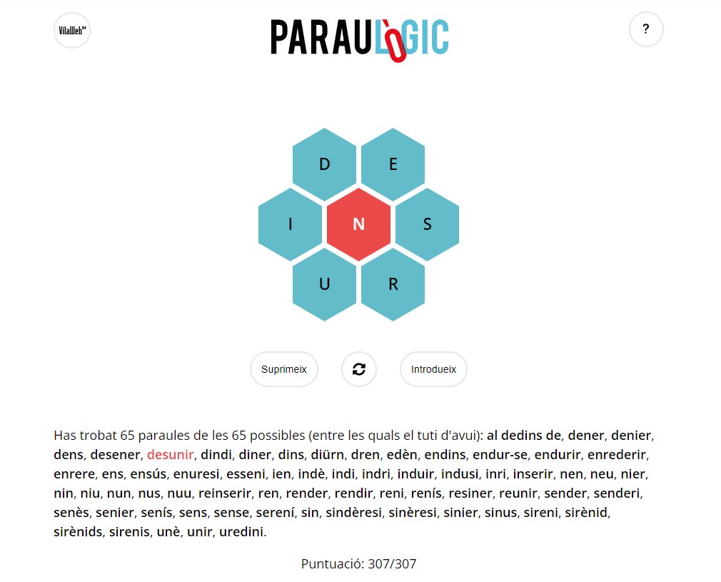 Paraulògic - Solucions on X: Solució del @paraulogic del dia 07042022:  #paraulògic #paraulogic #paraulògicavui #iec #solucions #tuti  t.co0XVtsW9Oev  X