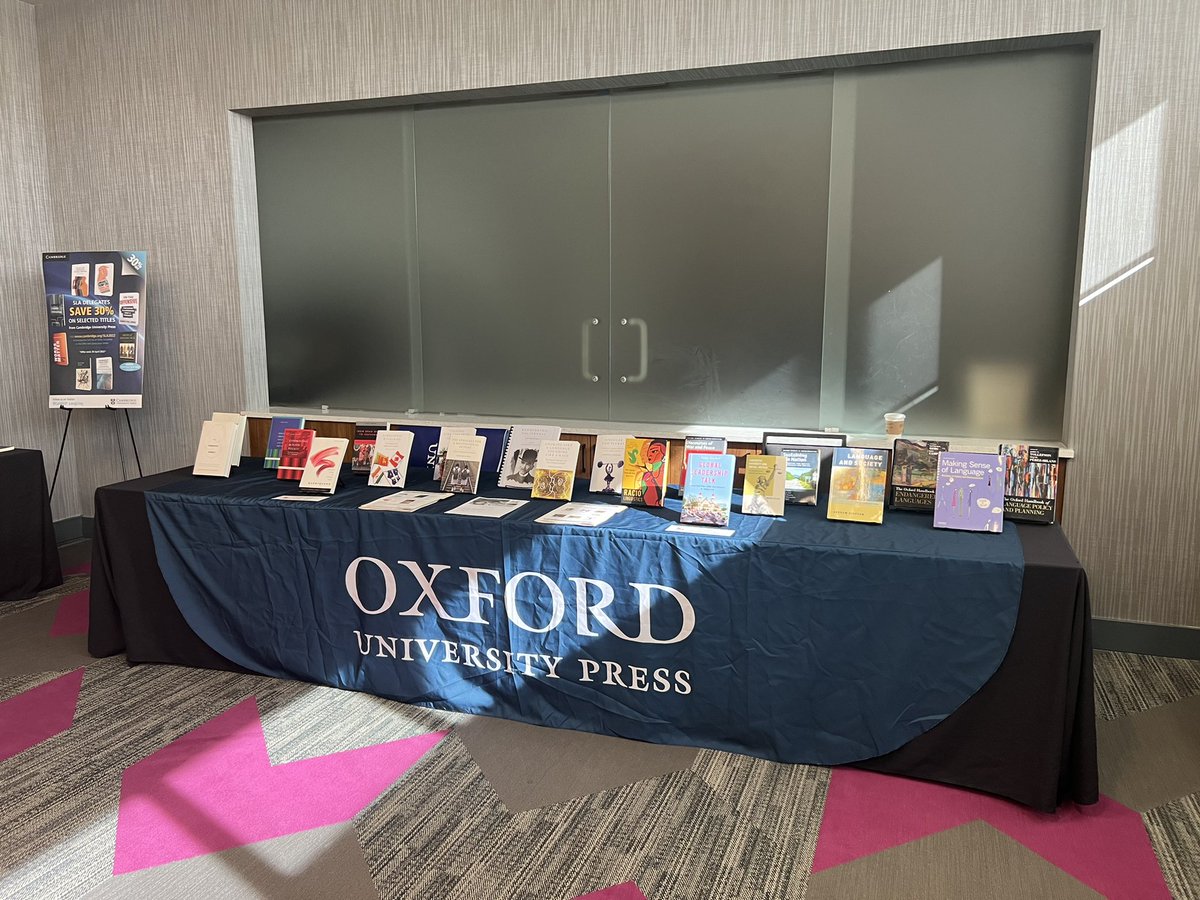 mkeffer's tweet photo. #SLABoulder book exhibit opens in 15 minutes! Come check out @OUPAcademic books and talk book ideas! https://t.co/8hAi0jZYGT