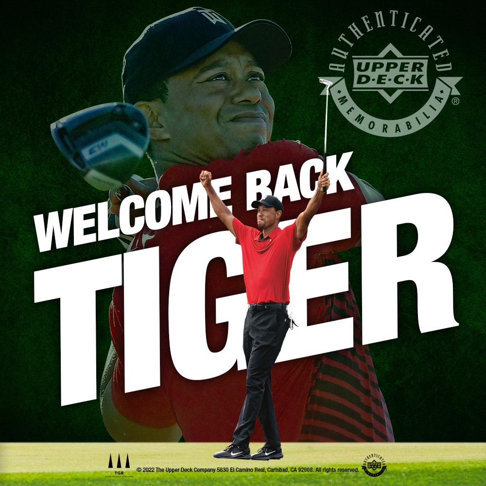 UpperDeckSports's tweet photo. Truly amazing to see @TigerWoods tee off at Augusta this morning. Welcome back Tiger!

To celebrate this unbelievable comeback, we have launched three brand new exclusive memorabilia pieces. Don't miss out on this historic moment! 

Shop at https://t.co/NHxG6rhOYz 

#TheMasters https://t.co/zVR8BOQEBp