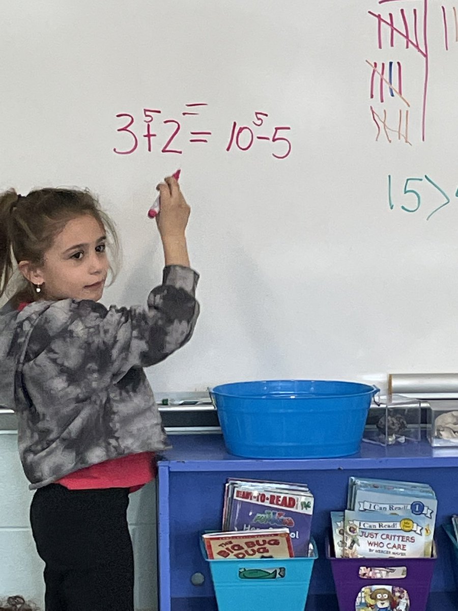 I LOVE when my students are better teachers than I am!! Rocking the real meaning of the equal sign and even substituting greater/less than in first grade. AMAZING! <a href="/D13Jaguars/">DuJardin School</a> #leadlikeajaguar