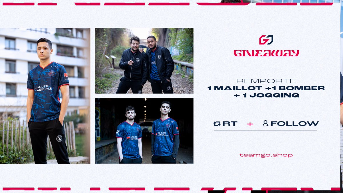 Galions_'s tweet photo. Pour l'ouverture de notre nouvelle boutique, on vous fait gagner un maillot, un jogging et un bomber ! 🔥

#RT + #Follow @Team_GO pour gagner un pack complet de notre merch ! 👏

Tirage au sort le 14 avril ! Bonne chance ! 🍀 https://t.co/8MdPovzdit