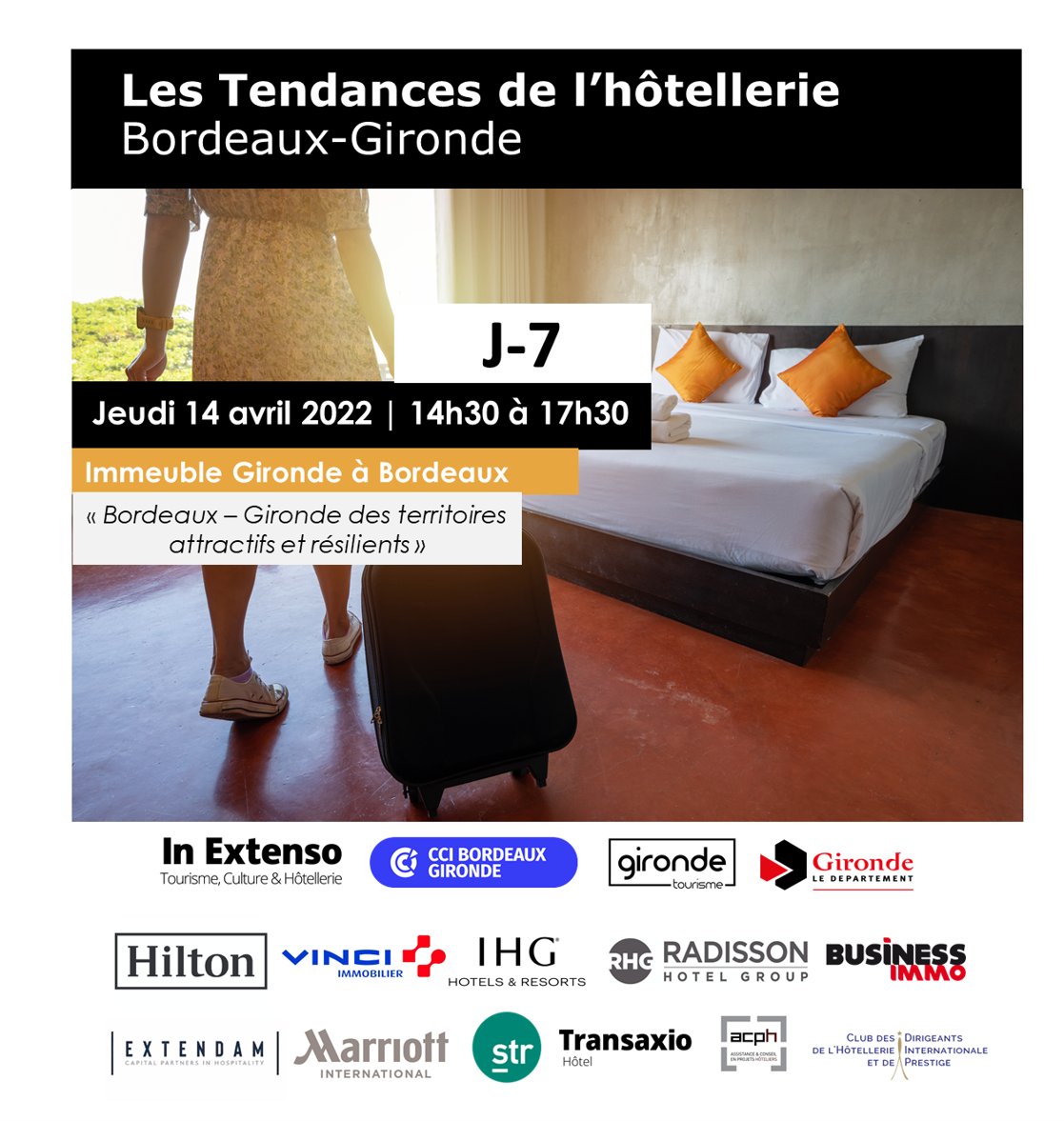 [EVENEMENT J-7]📣 Les #Tendances de l'#Hôtellerie Bordeaux-Gironde en présentiel
👉S'inscrire (événement gratuit):inextenso-tch.com/actualites/les… 
📈 Evolutions du parc et performances de l’hôtellerie 
🎙Table-ronde : Bordeaux–Gironde territoires attractifs et résilients
🤝Network