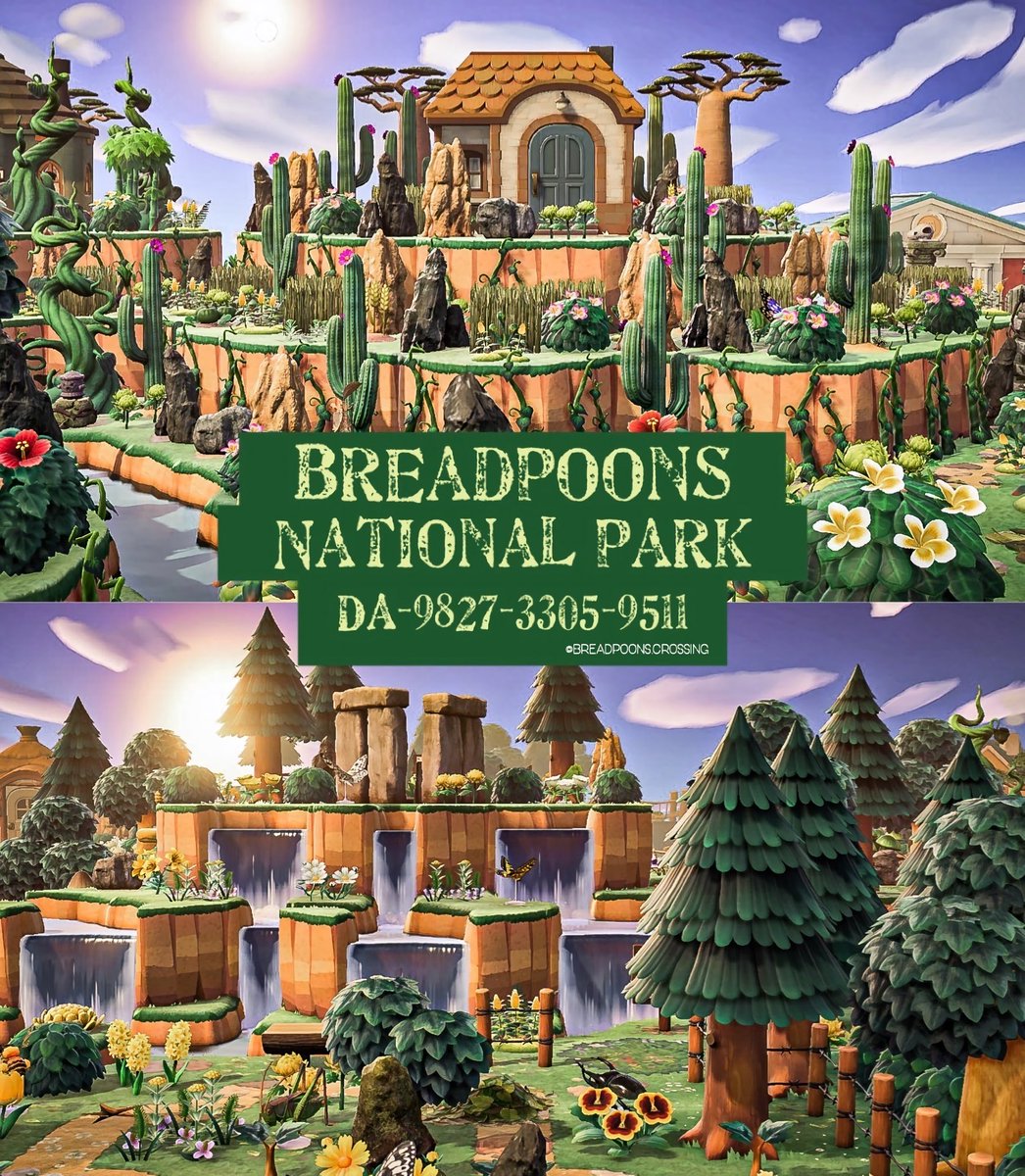 After 15 long months of hard work, my Overgrown National Park is officiallly open for visitors 🏞🥾🪨🌊

Check out my latest IG post for more info, map, trail guide, and landmark guide to help navigate 🤍

instagram.com/breadpoons.cro… 

#ACNH #ACNHDesign #AnimalCrossingNewHorizons