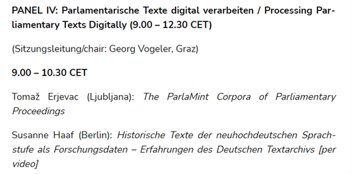 Letzter Tag der #rta1576 Konferenz. Heute Panel 4: 'Parlamentarische Texte digital verarbeiten / Processing Parliamentary Texts Digitally'. Schwerpunkt: #digitaledition mit Tomaž Erjevac, @susannehaaf. Abschlußdiskussion mit @GVogeler und Gabriele Haug-Moritz #twitterhistorians