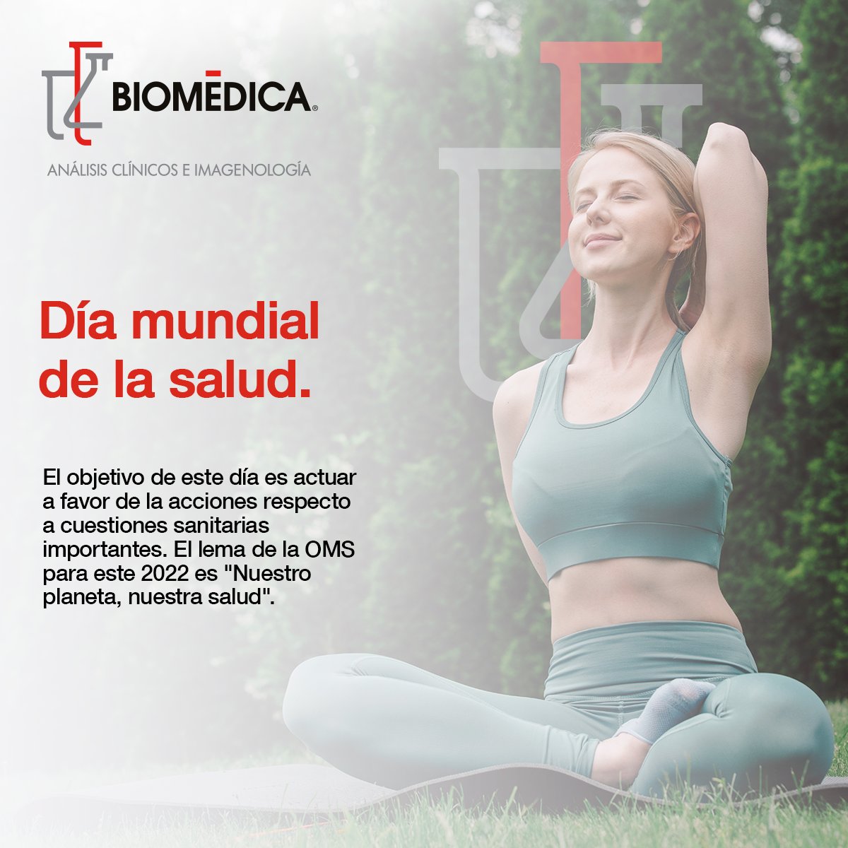 #DíaMundialDeLaSalud 🌎El objetivo de este día es actuar a favor de la acciones respecto a cuestiones sanitarias importantes. El lema de la OMS para este 2022 es "Nuestro planeta, nuestra salud". #Biomédica #TuSaludNuestraPasión Fuente: OMS