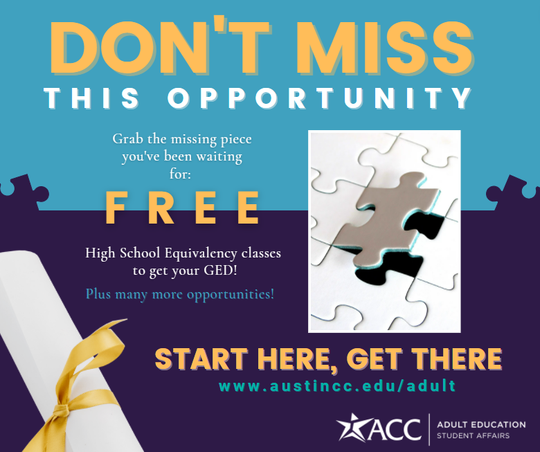 austinccea's tweet photo. Apply today for our FREE classes to earn your GED! What are you waiting for? Your new future starts now! 

#adulted #austintx #ged #future #learning #atx https://t.co/Dt6eUXUpVH