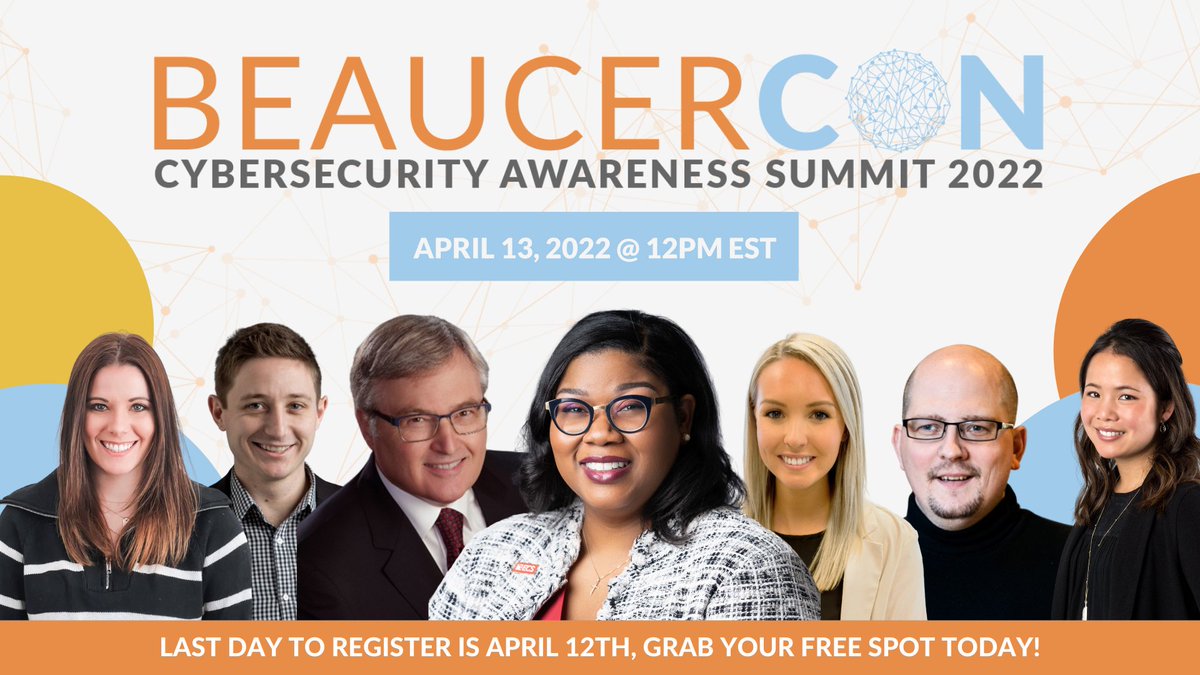 Last week to register for #BeaucerCON2022 ⏳

Registration for our second annual #BeaucerCON Cybersecurity Awareness Summit closes on April 12th, grab your free spot today!

Register today, or share the link to register with a colleague: hubs.li/Q017Dwyp0