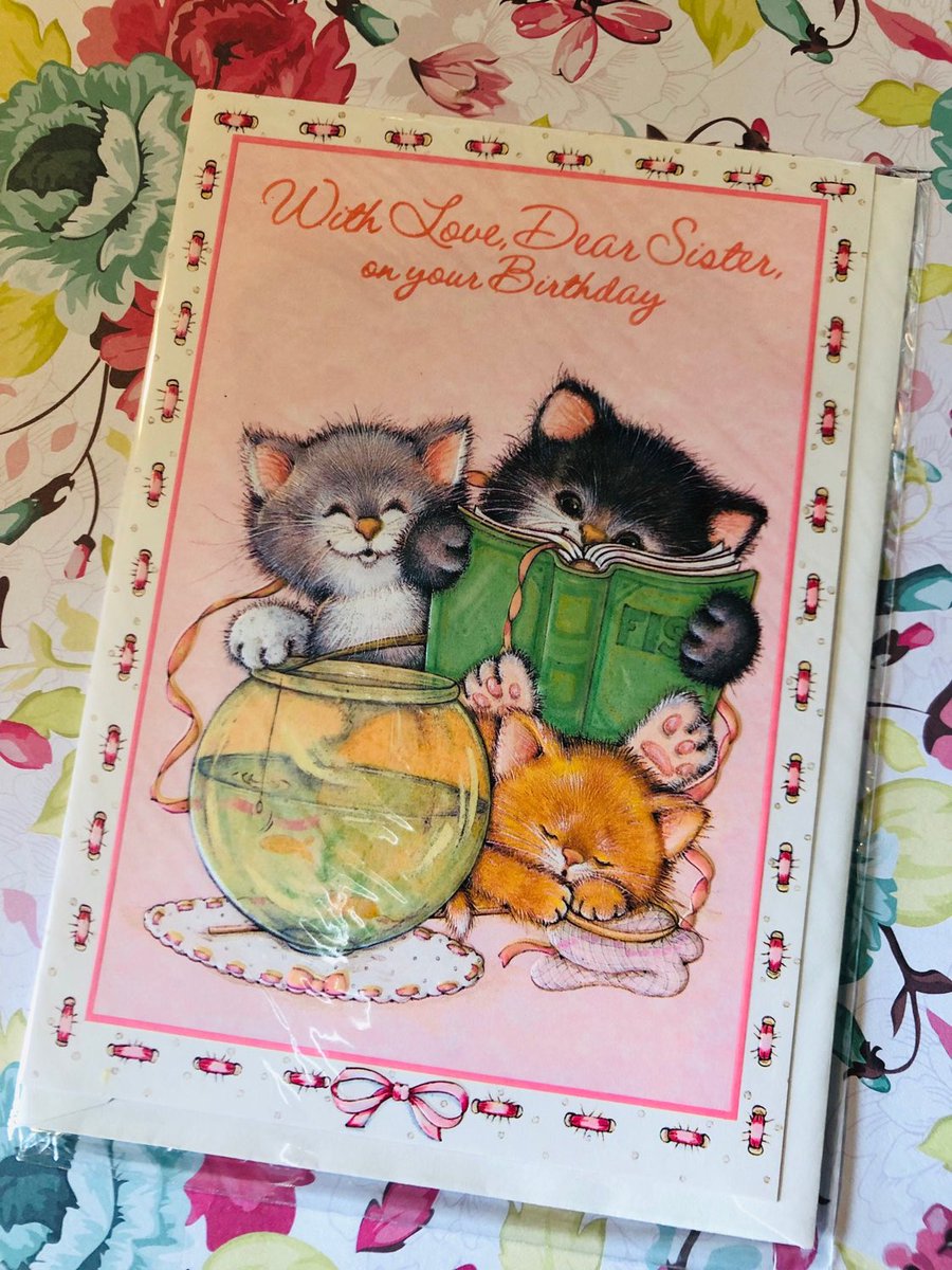 WatsonsVintage's tweet photo. The PURRFECT Vintage Birthday Card for your Cat Loving Sister in my #etsyshop RARE Circa 1970s Vintage/Retro Unused 'With Love, Dear Sister on your Birthday' Super Cute/Retro Cat Design #SweetVerse #RetroLoverCard https://t.co/dfjgS0rP4i #1970s #Vintage #SisterBirthdayCard #Cat https://t.co/FzzvyjSFfr