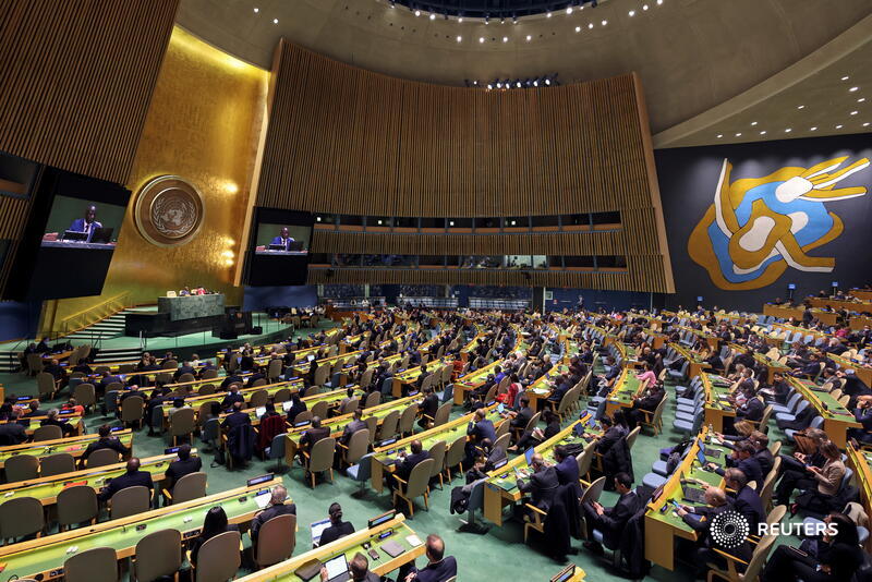 Reuters's tweet image. The United Nations General Assembly suspended Russia from the U.N. Human Rights Council over reports of 'gross and systematic violations and abuses of human rights' by invading Russian troops in Ukraine reut.rs/3NUIuKM