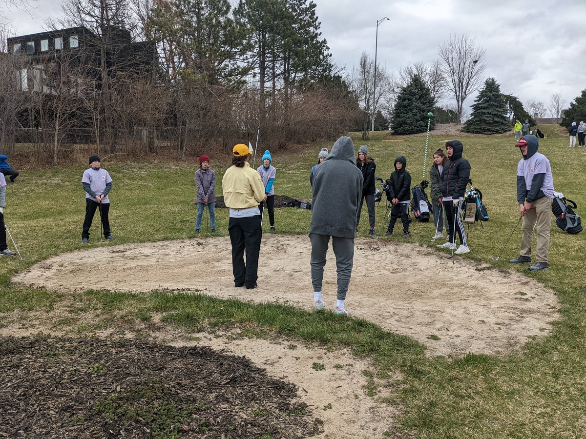 CoachSKolbas's tweet photo. Pius X Boys &amp; Girls team members giving back to the game! #growingtheprogram #RoleModels 8 stations and some fun competitions for Junior High League on a cold, wet, windy day! #dedication https://t.co/FuCdOUVv2O