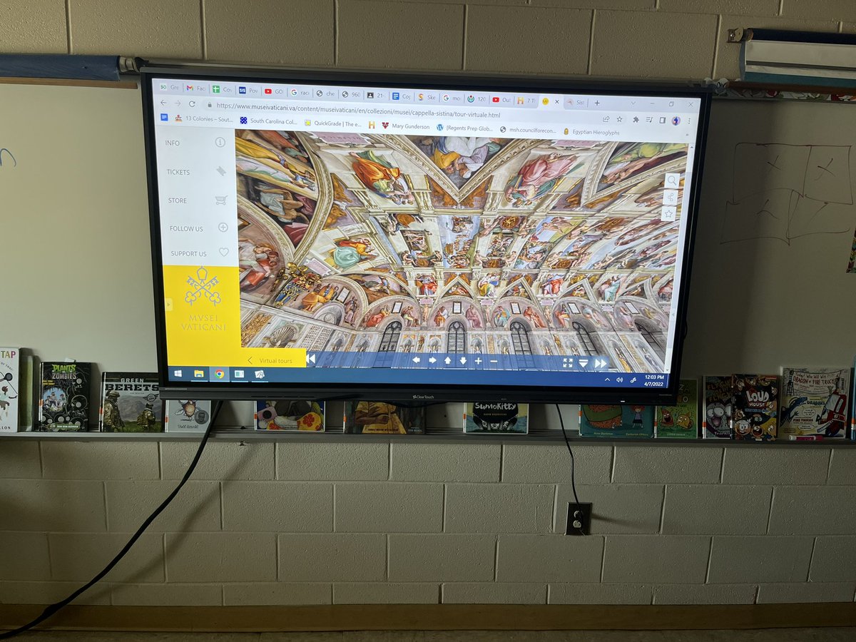 IamMims1's tweet photo. A Class full of Michelangelo’s, as students reenact the painting of the #sistinechapel #Renaissance @Brewer_Gwd50 https://t.co/GaVW2UGcBd