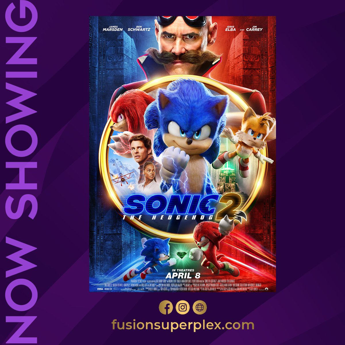 FusionSuperplex's tweet photo. NOW SHOWING at Fusion Superplex Sonic 2 &amp; Ambulance!

Book your ticket online for the early showing at:
https://t.co/ebtW5J06gK

#sonic2 #AmbulanceFilm #ambulance #fusionsuperplex #fspx https://t.co/FZmJrJDsJq