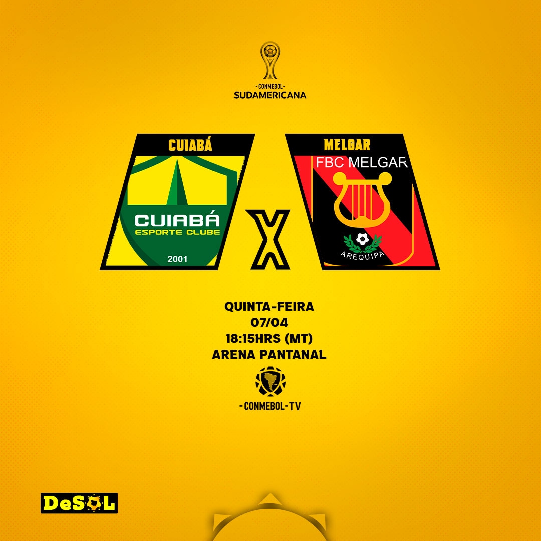DeSolmt's tweet photo. Hoje tem estreia na Sul-Americana 🔥

Cuiabá x Melgar 

O Cuiabá vai fazer história hoje, sendo a primeira equipe mato-grossense a enfrentar uma equipe internacional em uma partida oficial. https://t.co/QHpdjTVSkG