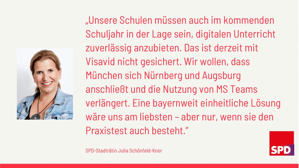 RathausSPD's tweet photo. Schulen brauchen funktionierende Videokonferenzplattformen: Wir fordern, MS Teams für Berufsschulen in #münchen auf Dauer und zusätzlich als Übergangslösung an allen Schulen zur Verfügung zu stellen, bis die vom Freistaat favorisierte Lösung Visavid funktioniert. #089imRathaus https://t.co/fsAh6PPeHF