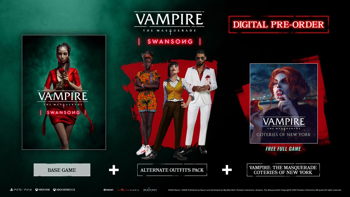 Vampire: The Masquerade - Swansong Alternate Outfits Pack